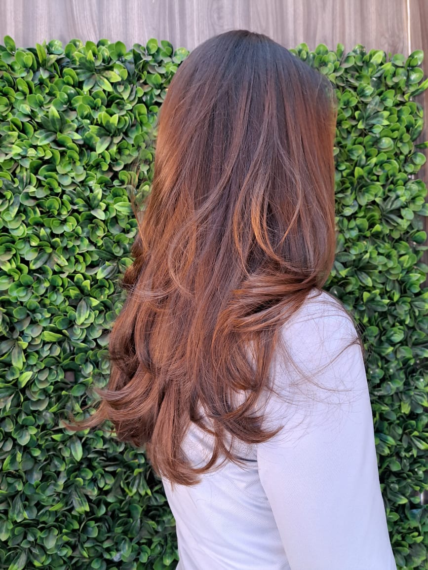 After highlights cut and style transformation